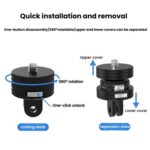 Action Camera Quick Release Adapter Tripod Accessories, TFSM102 1/4 Male To 2-page Card Slot - Imagen 4