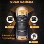 High-Definition 1080P Infrared Night Cision Parking Monitoring Driving Recorder, 3 Lenses - Imagen 3