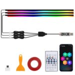 3 Control App Remote Control Colorful Car Interior Ambient Lighting Modified LED Acrylic USB Car Ambient Lighting, 110cm x 3 3 In 1