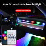 3 Control App Remote Control Colorful Car Interior Ambient Lighting Modified LED Acrylic USB Car Ambient Lighting, 110cm+35cm 2 In 1 - Imagen 2