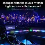 3 Control App Remote Control Colorful Car Interior Ambient Lighting Modified LED Acrylic USB Car Ambient Lighting, 110cm x 4 4 In 1 - Imagen 3