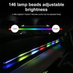 3 Control App Remote Control Colorful Car Interior Ambient Lighting Modified LED Acrylic USB Car Ambient Lighting, 110cm x 3 3 In 1 - Imagen 4