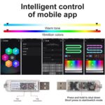 3 Control App Remote Control Colorful Car Interior Ambient Lighting Modified LED Acrylic USB Car Ambient Lighting, 110cm x 3 3 In 1 - Imagen 6