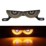 Motorcycle License Plate Screw Light Universal Decorative Accessory Headlight for Customization, Semicircular Light White Yellow Flashing