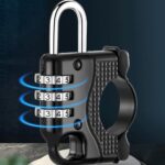 Motorcycle Bicycle Multifunctional Safety Anti-theft Helmet Hook Lock, Three-digit Password Lock - Imagen 2