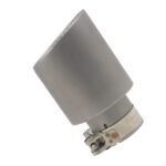 Car Inclined Stainless Steel Muffler Exhaust Pipe, 76x114mm Silver