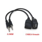 10pcs 3.5mm Male Round Head To USB 2.0 Female USB Disk Car MP3 Data Transmission Cable, 10pcs - Imagen 2