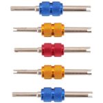 5pcs Aluminum Alloy Car Air Conditioner Valve Core Installation Removal Double-Head Wrench, Valve Core Wrench