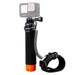 Empuñadura flotante para cámara de acción GoPro/DJI/Insta360, resistente al agua y con cable de acero antipérdida.