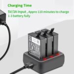 For DJI Osmo Action 4/Action 3 YX 3-Slot Battery Charger Hub Compact Charging Station, 5V 3A Tri-Slot Batteries Charger - Imagen 3