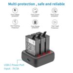 For DJI Osmo Action 4/Action 3 YX 3-Slot Battery Charger Hub Compact Charging Station, 5V 3A Tri-Slot Batteries Charger - Imagen 4