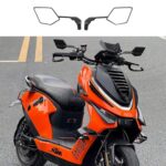 Espejo retrovisor universal tipo ala de viento de aleación de aluminio para motocicleta, Blue Mirror - Imagen 5