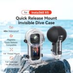 Estuche de buceo AMigisn de 60 m/196 pies con liberación rápida, totalmente invisible, impermeable y sumergible para Insta360 X5 - Imagen 2