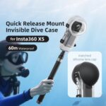 Estuche de buceo AMigisn de 60 m/196 pies con liberación rápida, totalmente invisible, impermeable y sumergible para Insta360 X5 - Imagen 3