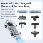 Estuche de buceo AMigisn de 60 m/196 pies con liberación rápida, totalmente invisible, impermeable y sumergible para Insta360 X5 - Imagen 4