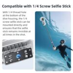 Estuche de buceo AMigisn de 60 m/196 pies con liberación rápida, totalmente invisible, impermeable y sumergible para Insta360 X5 - Imagen 5
