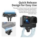 aMagisn Magnetic Quick Release Adapter for GoPro HERO13/12/11/10/9/8/11 Mini/MAX, Separate Base Unit - Imagen 5