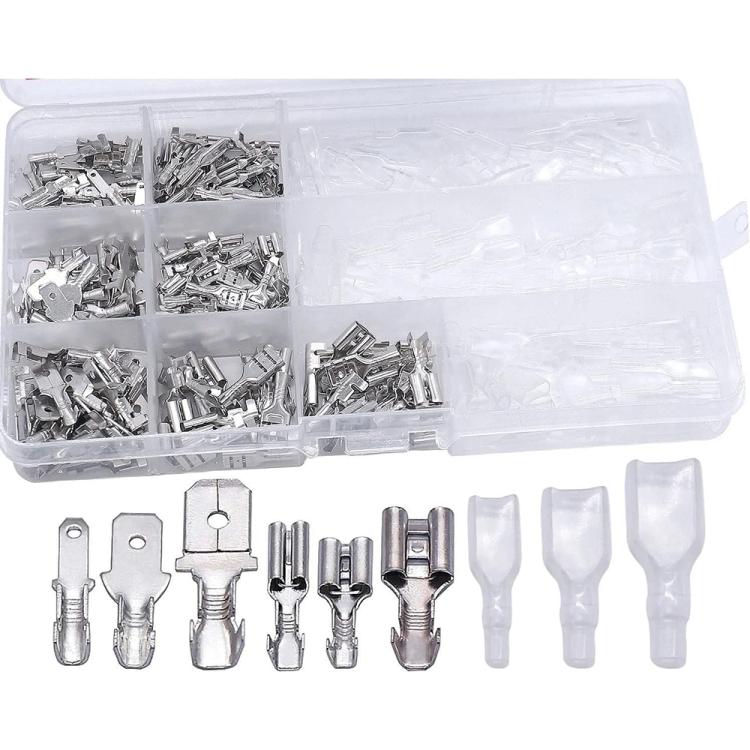 TBD0606189602.jpg Juego de 360 piezas de insertos de resorte y tapas para bloques de terminales de prensado en frío., 360pcs /Set Iron - Imagen 1