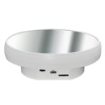 Espejo multiusos con disco giratorio eléctrico, alimentado por batería o USB. Soporte para exhibición en vivo de fotografía., 16cm White