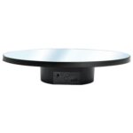Espejo multiusos con disco giratorio eléctrico, alimentado por batería o USB. Soporte para exhibición en vivo de fotografía., 25cm Black