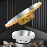 Espejo multiusos con disco giratorio eléctrico, alimentado por batería o USB. Soporte para exhibición en vivo de fotografía., 16cm White - Imagen 2