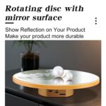 Espejo multiusos con disco giratorio eléctrico, alimentado por batería o USB. Soporte para exhibición en vivo de fotografía., 25cm Gold - Imagen 6