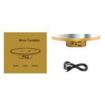 Espejo multiusos con disco giratorio eléctrico, alimentado por batería o USB. Soporte para exhibición en vivo de fotografía., 25cm White - Imagen 8