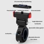Action Camera Magnetic Quick Release Bike Mount, For GoPro HERO13 Black /12 Black /11 Black/10 Black/9 Black/8 Black, 360 Degree Damping Rotary - Imagen 4