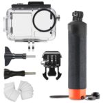 Estuche de buceo impermeable para DJI Action 5 Pro/4/3 con kit de flotador de varilla de flotabilidad. Incluye insertos antivaho y base de montaje.