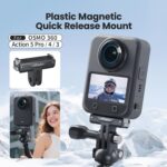 For DJI Osmo 360/Action 5 Pro/4/3 aMagisn Magnetic Quick-Release Adapter Plastic Snap-On Base, AA25 - Imagen 2
