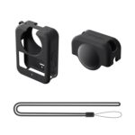 For DJI Osmo 360 Camera aMagisn Silicone Body Cover Set with Lens Cap & Neck Lanyard