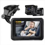 Monitor de bebé para coche de 4,3 pulgadas, HD 1080P.