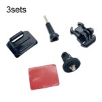3sets 1/4 Screw Adapter Quick-Release Base Motorcycle Helmet Accessory Base, Arc Shape
