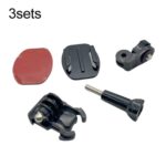 3sets 1/4 Screw Adapter Quick-Release Base Motorcycle Helmet Accessory Base, Plane