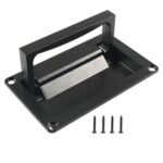 Manija invisible plegable empotrada para escotillas de cubierta de caravanas y barcos, Black with Screws
