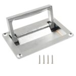 Manija invisible plegable empotrada para escotillas de cubierta de caravanas y barcos, Silver with Screws