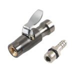 Manómetro de presión de aire para coche, boquilla de bomba de aire autoblocante de estilo alemán, Black A10499-02