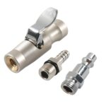 Manómetro de presión de aire para coche, boquilla de bomba de aire autoblocante de estilo alemán, Matte + Male Inflator Connector A10506