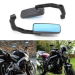 Espejo retrovisor de varilla curva cuadrada de aleación de aluminio modificado para bicicleta eléctrica con cristal azul, Silver Electroplated - Imagen 6