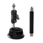 Flymile Universal Car Suction Cup Mount for Action Cameras 360-degree Rotatable, Washable and Reusable Dashboard Windshield Holder, With Extension Rod