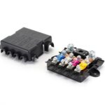 Caja de fusibles para automóviles de 6 vías, 2-500 A 32 V CC, con 2 terminales de entrada y 4 de salida., Black - Imagen 2