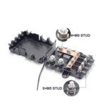 Caja de fusibles para automóviles de 6 vías, 2-500 A 32 V CC, con 2 terminales de entrada y 4 de salida., Black - Imagen 4