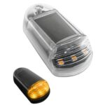 Luz de advertencia LED para techo con energía solar, luz estroboscópica para techo de camiones y camionetas., Transparent Yellow Light