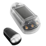 Luz de advertencia LED para techo con energía solar, luz estroboscópica para techo de camiones y camionetas., Transparent White Light