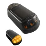 Luz de advertencia LED para techo con energía solar, luz estroboscópica para techo de camiones y camionetas., Transparent Black Yellow Light