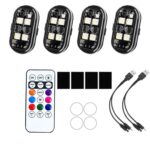 Luz trasera LED intermitente para motocicleta con control remoto inalámbrico para modernización., 4 Lights