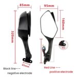 Espejo retrovisor para motocicleta con luz LED para Kawasaki ZX-10R 2011-2015 - Imagen 3