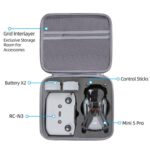 For DJI Mini 5 Pro & RC-N3 Remote Control Nylon Storage Bag Portable Handbag, With Shoulder Strap Black - Imagen 4