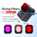 For Insta360 Ace Pro 2 aMagisn Dive Filter Underwater Waterproof Camera Lens Protector - Imagen 2