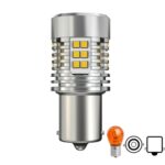 Luz intermitente LED decodificada antiparpadeo de 25 W para automóviles con ventilador., 1156 180 Degree